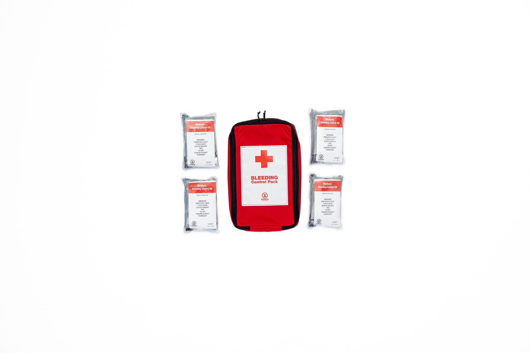 Bleeding Control Pack - Medium w/ 4 Kits - Phokus Research Group