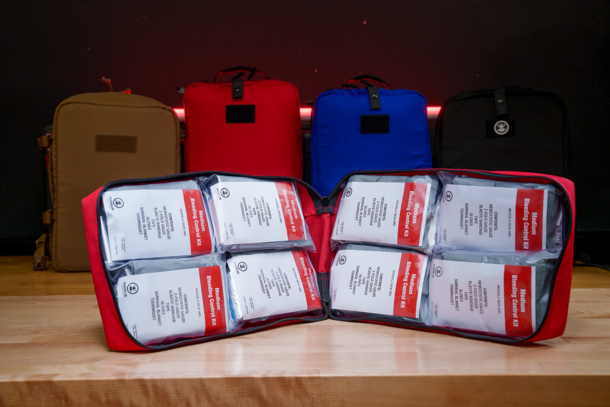 Bleeding Control Pack - Large w/ 8 Kits - Phokus Research Group