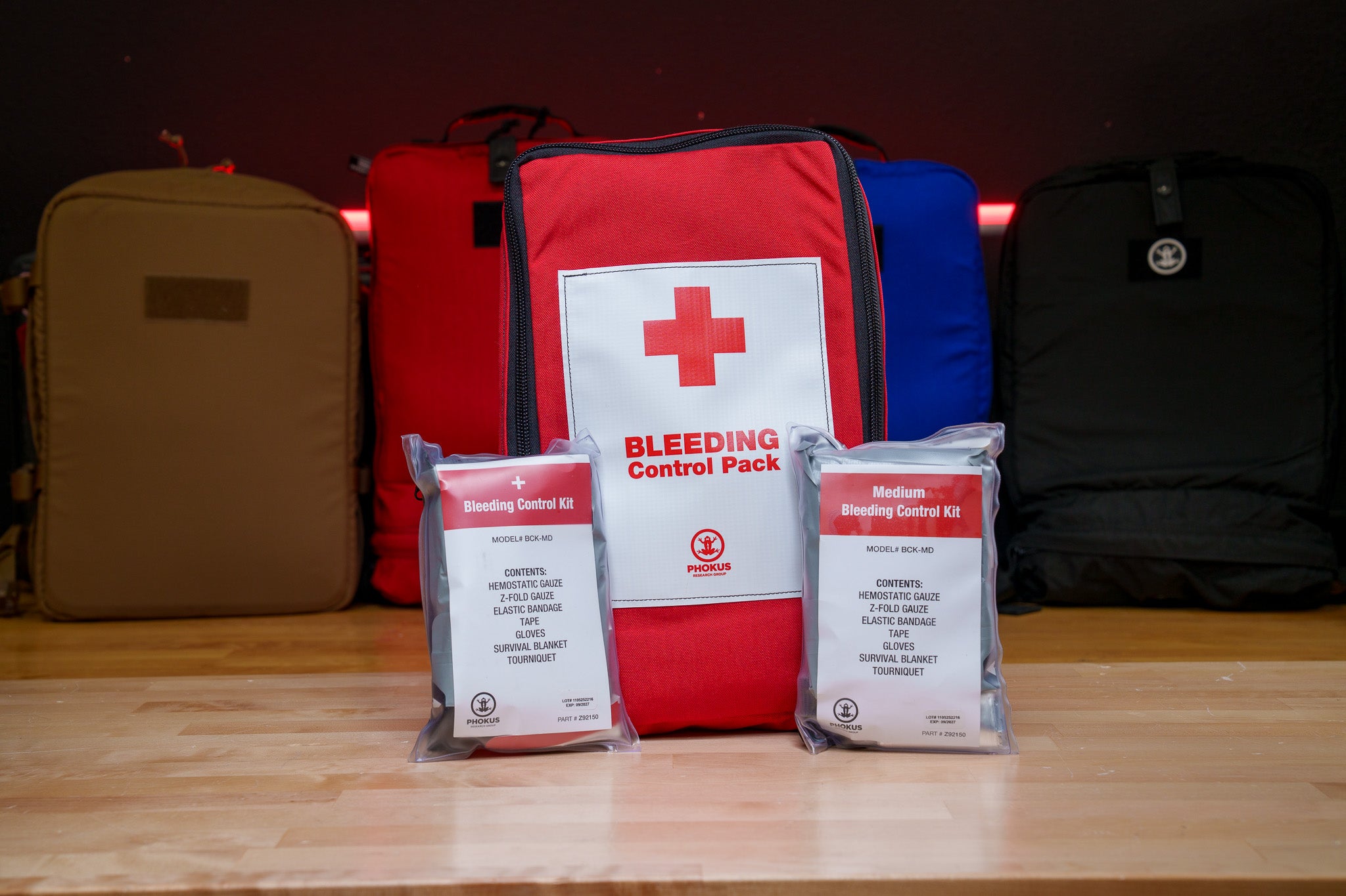 Bleeding Control Pack - Medium w/ 4 Kits - Phokus Research Group